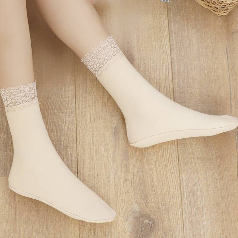 Romantische Viertelsocken mit Spitzenbesatz (8 Paar) - Nackt - EU36-40 (US3-7) - image 8