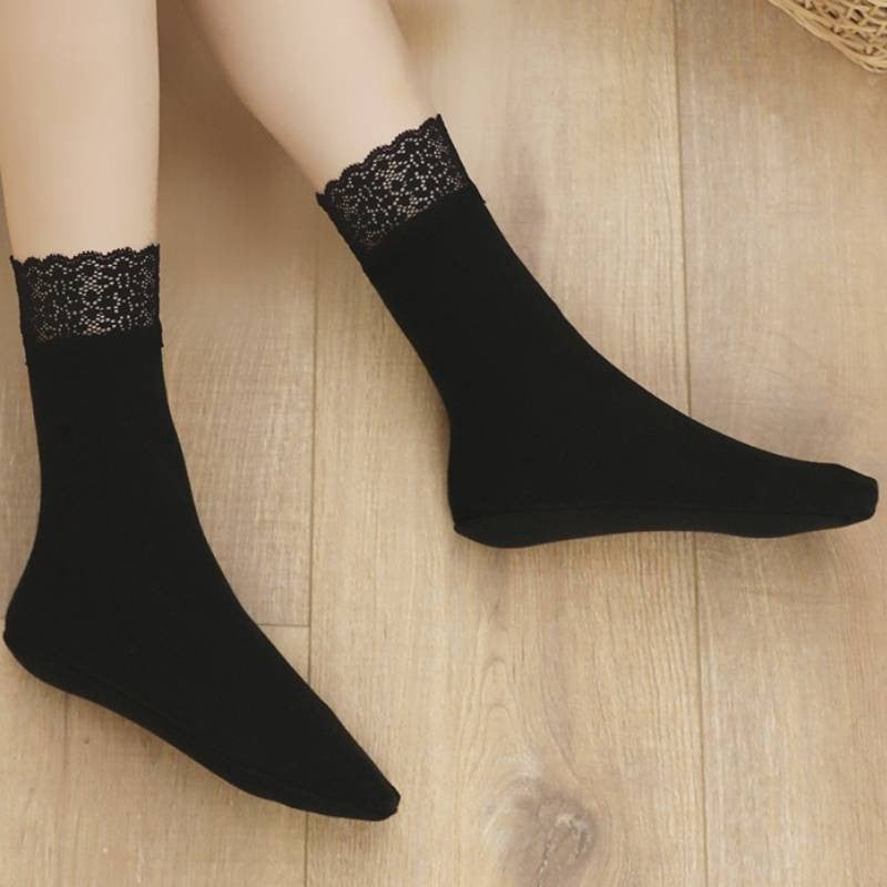 Romantische Viertelsocken mit Spitzenbesatz (8 Paar) - Schwarz - EU36-40 (US3-7) - image 7