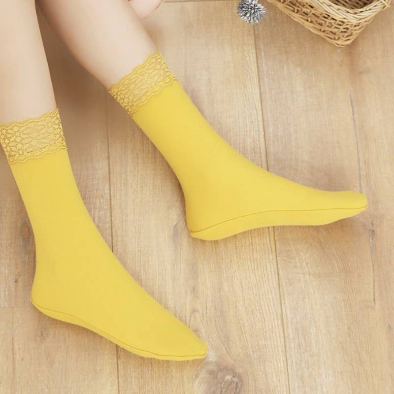 Romantische Viertelsocken mit Spitzenbesatz (8 Paar) - Gelb - EU36-40 (US3-7) - image 5