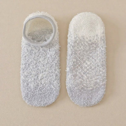 Gemütliche Chenille-Haussocken, niedrig geschnitten, rutschfest (3 Paar) - Hellgrau - EU36-44 (US3-10) - image 6