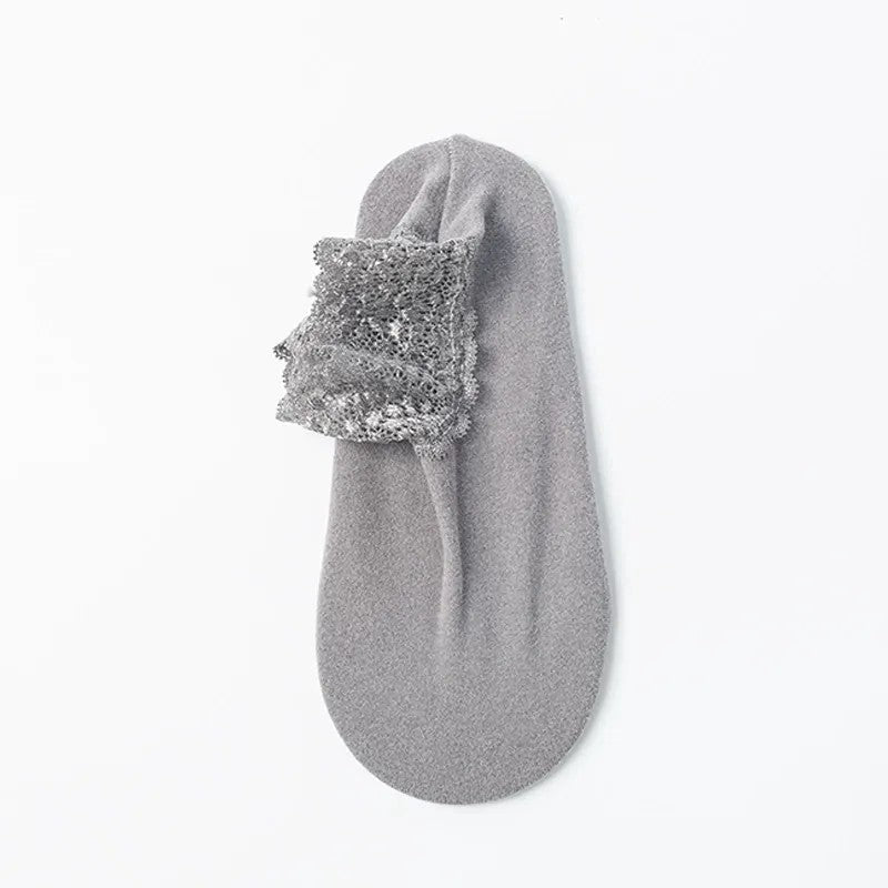 Elegante Knöchelsocken mit Spitzenbesatz (8 Paar) - Grau - EU36-40 (US3-7) - image 8