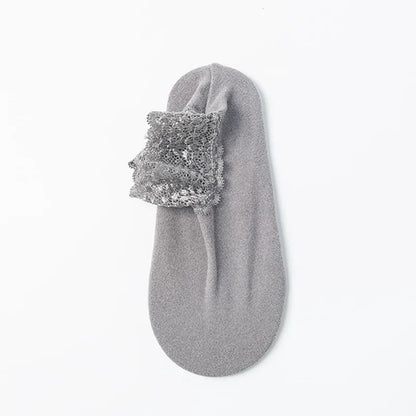 Elegante Knöchelsocken mit Spitzenbesatz (8 Paar) - Grau - EU36-40 (US3-7) - image 8