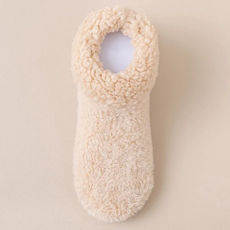 Kuschelige Sherpa-Haussocken mit Bündchen und geschlossener Spitze (2 Paar) - Khaki - EU36-39 (US3-5) - image 3