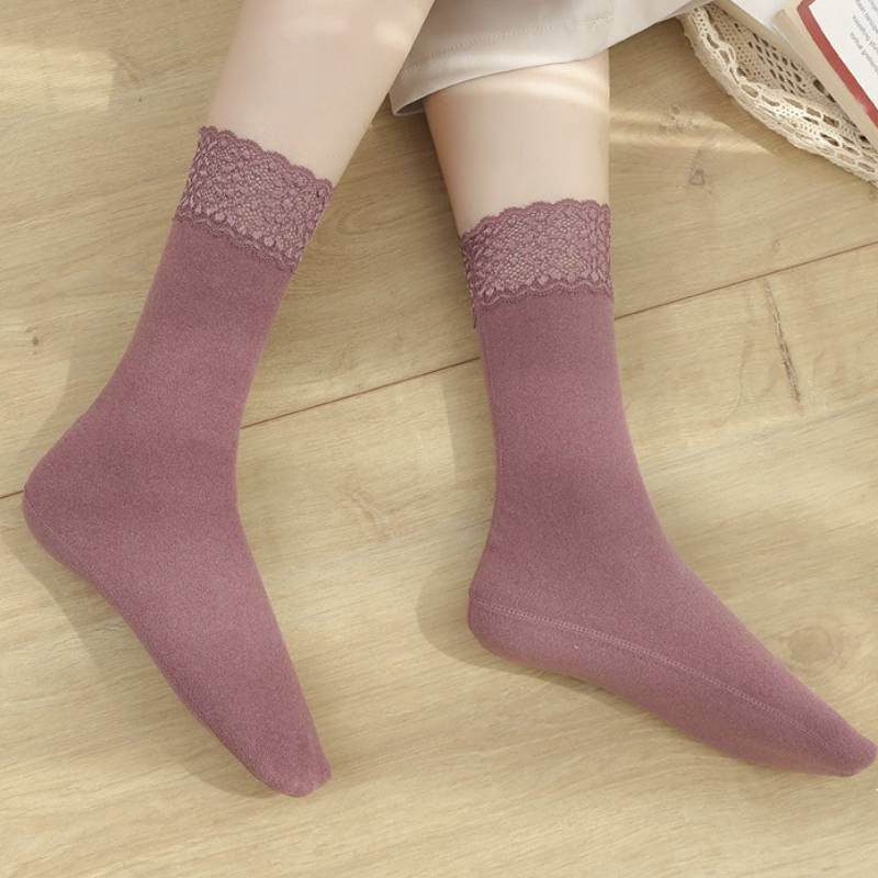 Romantische Viertelsocken mit Spitzenbesatz (8 Paar) - Lila - EU36-40 (US3-7) - image 4
