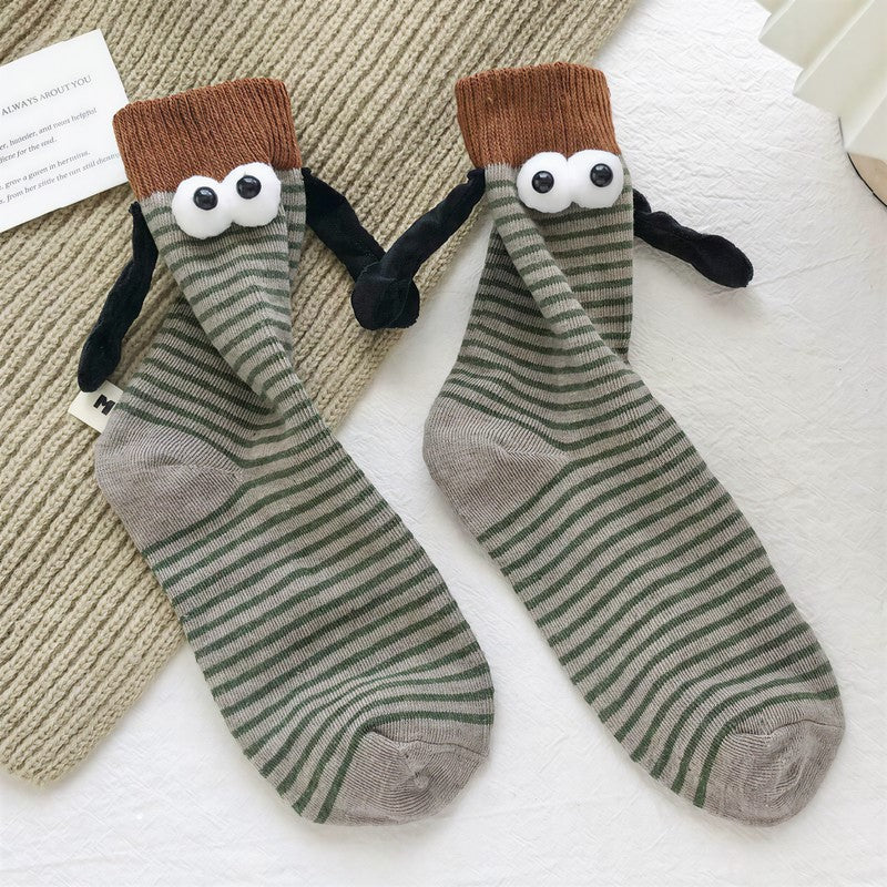 Verspielte, gestreifte Cartoon-Viertelsocken (4 Paar) - Grün - EU35-40 (US2-7) - image 4