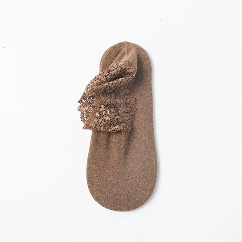 Elegante Knöchelsocken mit Spitzenbesatz (8 Paar) - Khaki - EU36-40 (US3-7) - image 7