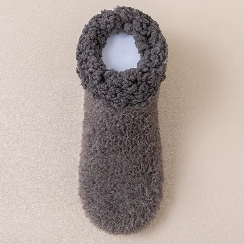 Kuschelige Sherpa-Haussocken mit Bündchen und geschlossener Spitze (2 Paar) - Dunkelgrau - EU36-39 (US3-5) - image 1