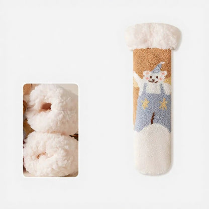 Kuschelbär-Haussocken - Kaffee - EU34-39 (US1-6) - image 3
