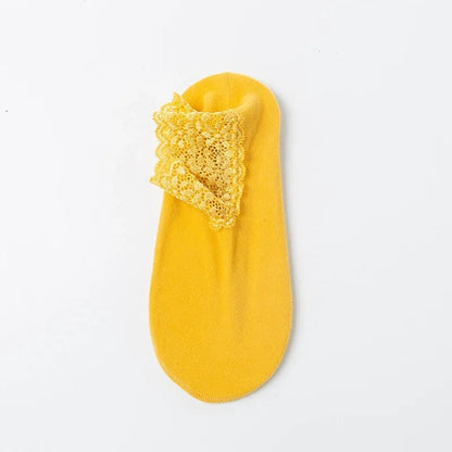 Elegante Knöchelsocken mit Spitzenbesatz (8 Paar) - Gelb - EU36-40 (US3-7) - image 6