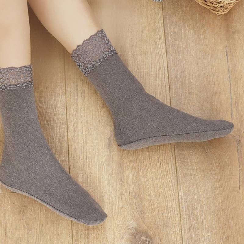 Romantische Viertelsocken mit Spitzenbesatz (8 Paar) - Grau - EU36-40 (US3-7) - image 1