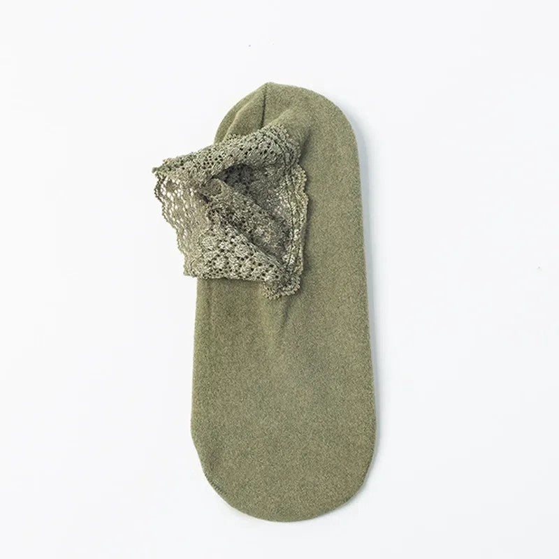 Elegante Knöchelsocken mit Spitzenbesatz (8 Paar) - Armeegrün - EU36-40 (US3-7) - image 4