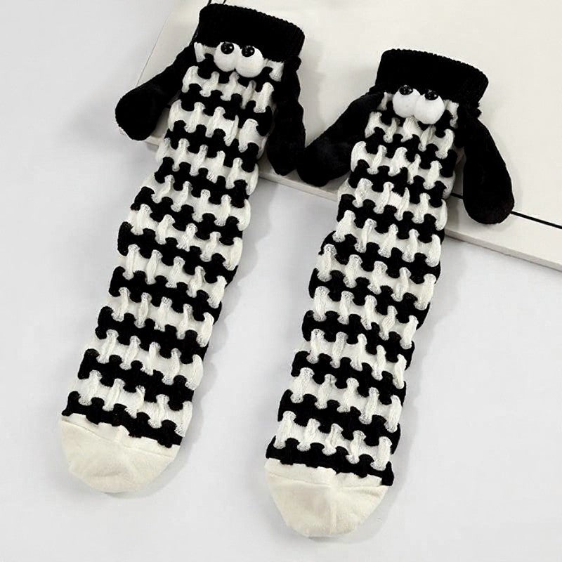 Plüschige Stricksocken mit Hahnentrittmuster (5 Paar) - Schwarz - EU35-42 (US2-8) - image 5