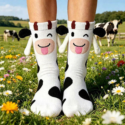 Kuschelige Socken mit Tiermotiven, die eine Hand halten (2 Paar) - C - EU36-41 (US3-8) - image 3