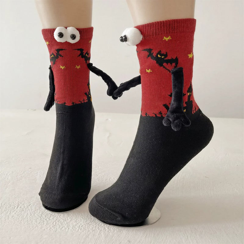 Halloween 3D-Augen Plüsch-Bündchensocken (3 Paar) - Rot - EU36-40 (US3-7) - image 2