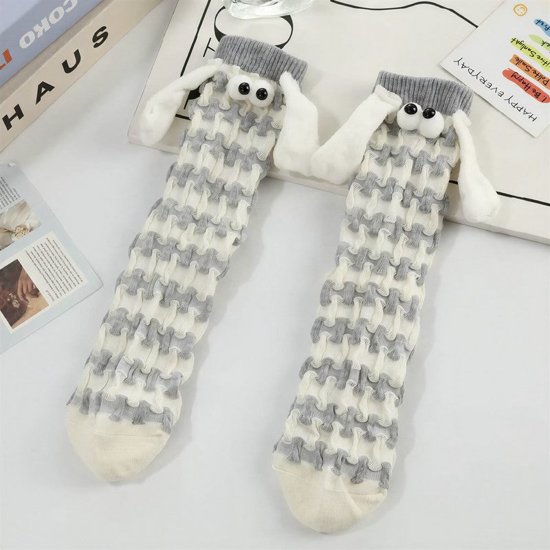 Plüschige Stricksocken mit Hahnentrittmuster (5 Paar) - Grau - EU35-42 (US2-8) - image 1