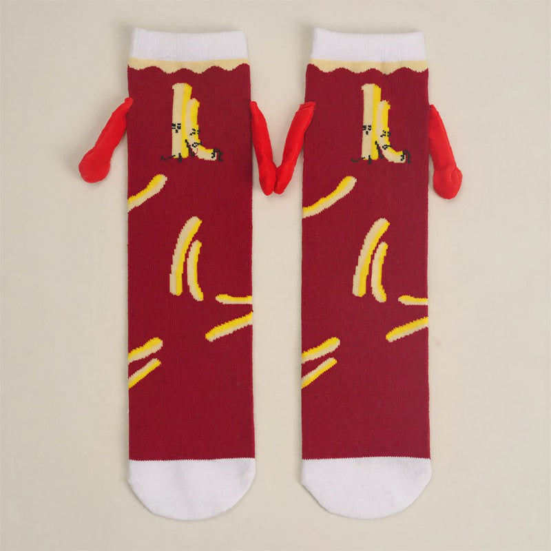 Viertelsocken mit verspieltem Lebensmittel-Print aus Baumwollmischgewebe (3 Paar) - Wein - EU36-42 (US3-9) - image 3