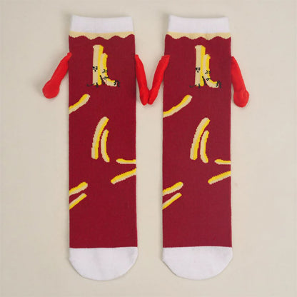 Viertelsocken mit verspieltem Lebensmittel-Print aus Baumwollmischgewebe (3 Paar) - Wein - EU36-42 (US3-9) - image 3