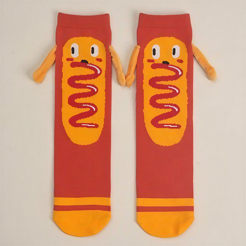 Viertelsocken mit verspieltem Lebensmittel-Print aus Baumwollmischgewebe (3 Paar) - Rot - EU36-42 (US3-9) - image 1