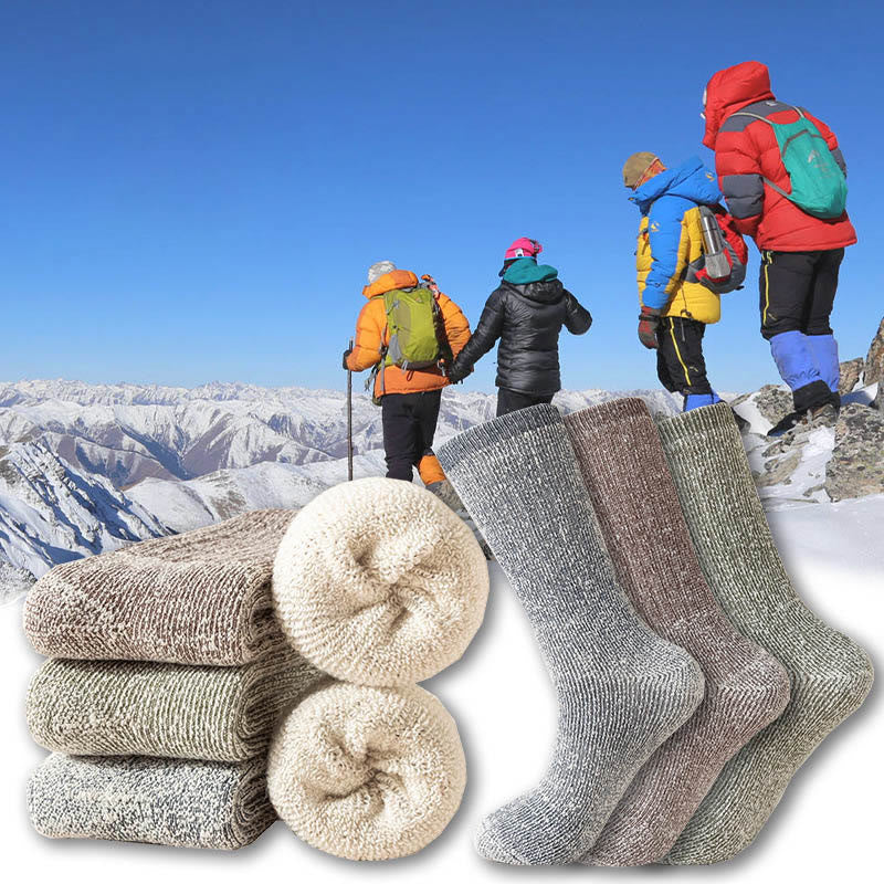 Plus Size Outdoor-Sportsocken aus warmer Wolle (3 Paar) - Mehrfarbig - EU39-45 (US6-11) - image 1