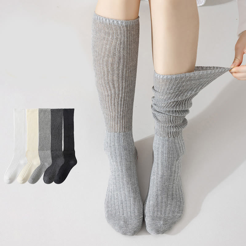 Einfarbige, stylische Slouch-Socken (3 Paar) - image 0