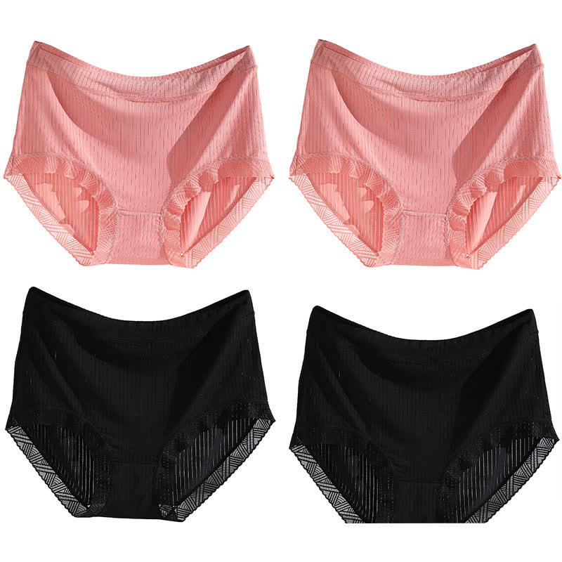 Nahtlose Slips mit hohem Bund (4 Paar) - Schwarz*2+Rosa*2 - 4XL - image 18