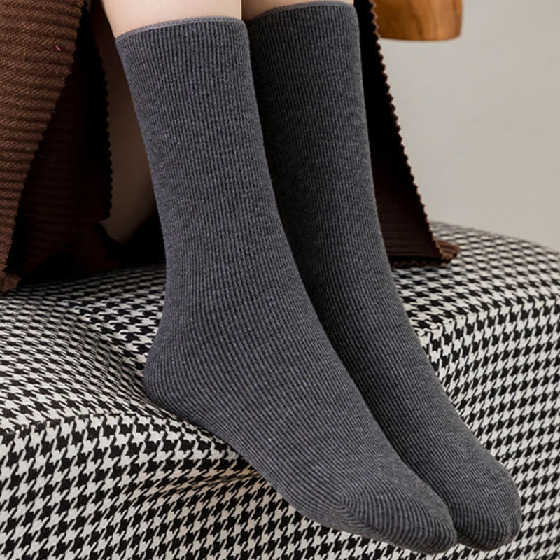 Plus Size einfarbige Fleece-Socken (6 Paar) - image 6
