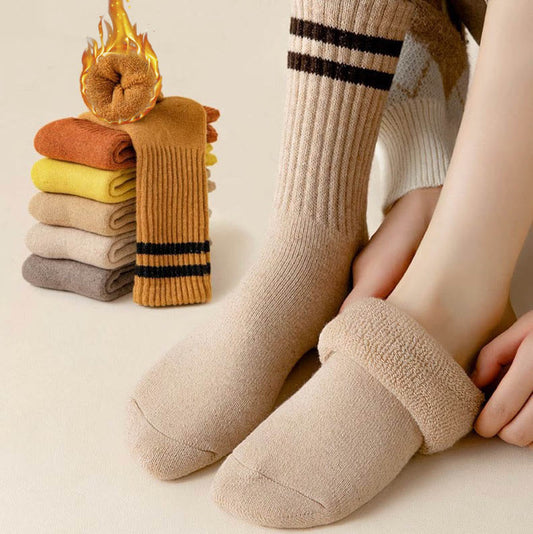 Gestreifte warme Wollsocken in Übergröße (5 Paar)