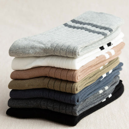 Gestreifte, weiche Diabetiker-Viertelsocken (6 Paar) - image 3