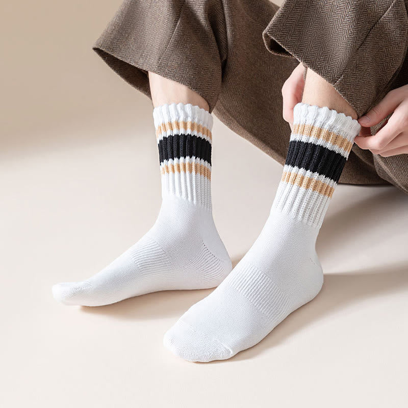 Plus Size Verdickte Streifen Viertelstrümpfe (7 Paar) - image 4