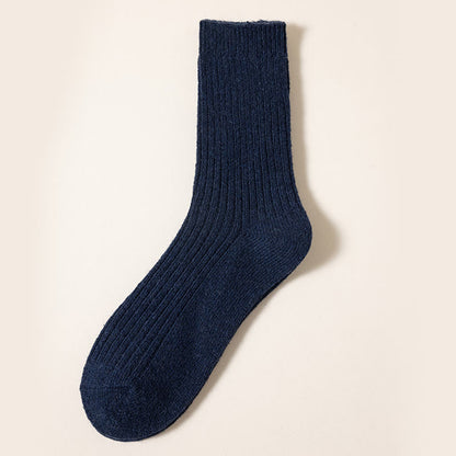 Plus Size Uni Color Warm Quarter Socks(6 Pairs) - Marineblau - EU39-46 (US6-12) - image 6