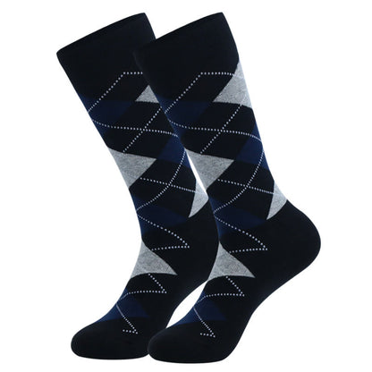 Crew-Socken mit Punkt-Rhombus-Muster in Übergröße (5 Paar)