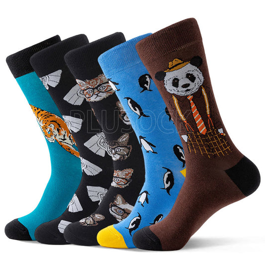 Crew-Socken mit Tiermuster in Übergröße (5 Paar) - image 1