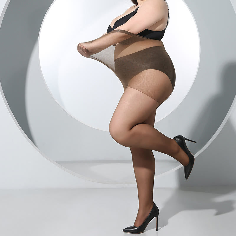 Transparente Strumpfhosen mit hoher Taille in Übergröße (3 Paar) - image 5