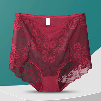 Hochgeschnittene Slips mit Blumenmuster (5 Paar) - Wein - 3XL - image 8