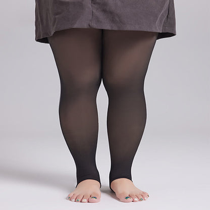 Dicke Strumpfhosen mit hoher Taille in Übergröße - 330 g (plus Samt) - Schwarz - Stegstrumpfhose - image 1