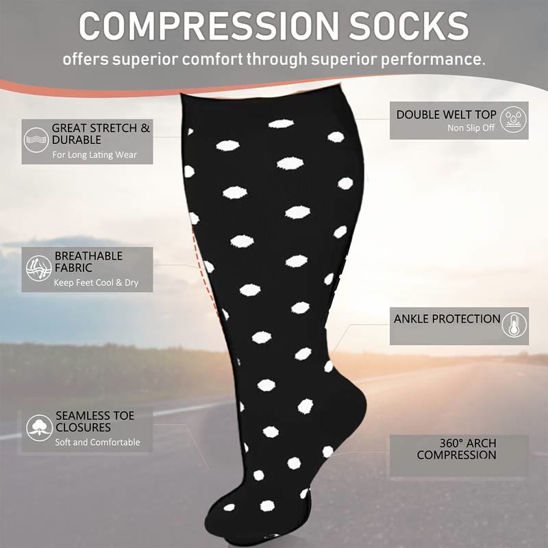 Kompressionsstrümpfe mit weißen Streifen in Übergröße (3 Paar) - image 3