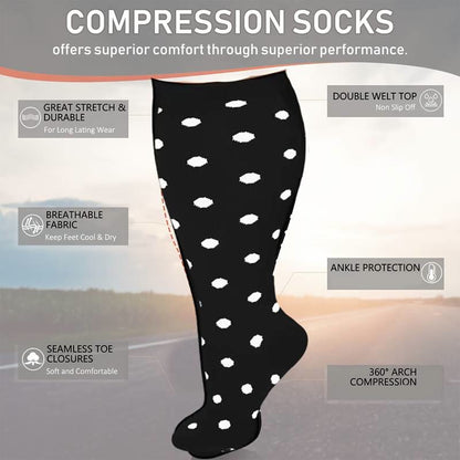 Kompressionsstrümpfe mit weißen Streifen in Übergröße (3 Paar) - image 3