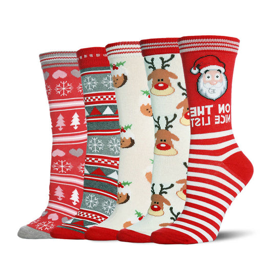 Süße Weihnachtssocken (5 Paar) - Mehrfarbig - EU36-42 (US3-8,5) - image 0