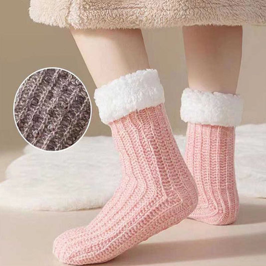 Bequeme dicke Fleece-Hausschuhsocken in Übergröße (2 Paar)