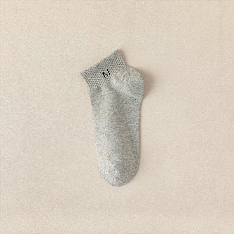 Knöchelsocken aus einfarbiger Baumwolle (5 Paar) - EU44-50 (US10-15) - Hellgrau - image 6