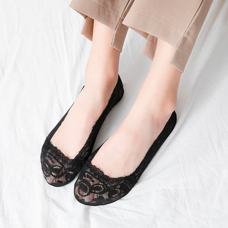 Flache, unsichtbare Spitzensocken (6 Paar) - image 2