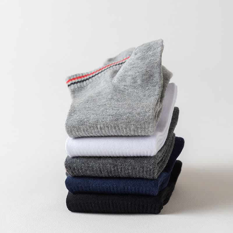 Gestreifte, schweißhemmende Sport-Knöchelsocken (5 Paar) - image 2