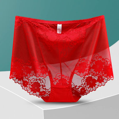 Hochgeschnittene Höschen mit Lochspitze (5 Paar) - Rot - 4XL - image 20
