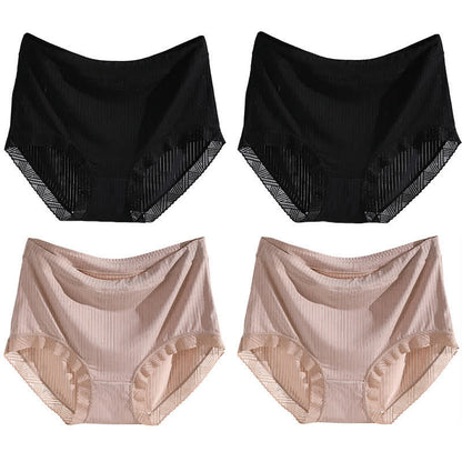 Nahtlose Slips mit hohem Bund (4 Paar) - Schwarz*2+Khaki*2 - 4XL - image 17