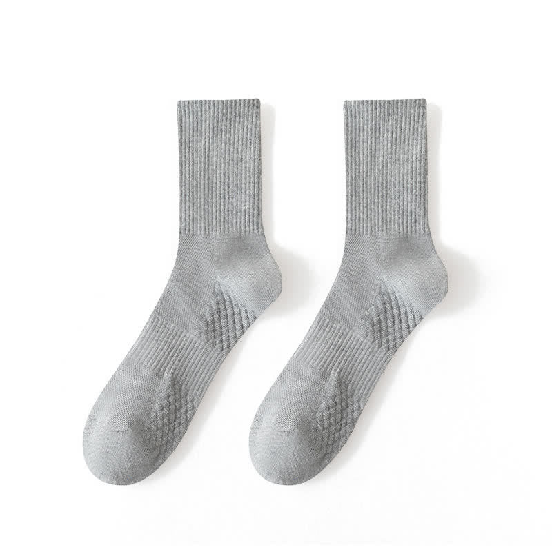 Atmungsaktive, einfarbige Viertelsocken (4 Paar) - EU43-48 (US6-12) - Grau - image 4