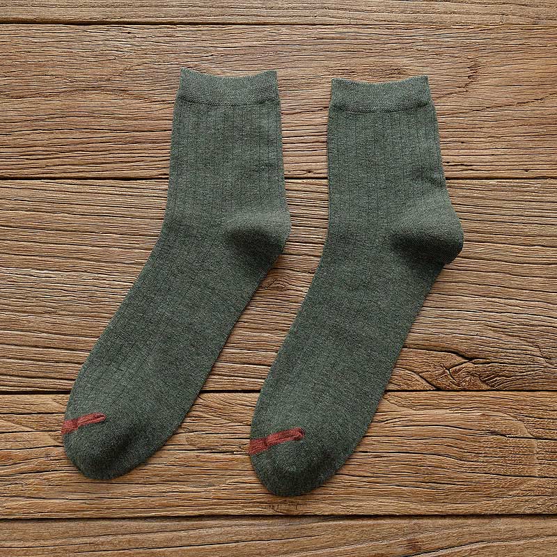 Einfarbige Futter-Baumwollsocken (6 Paar) - 42-48 - Grün - image 8