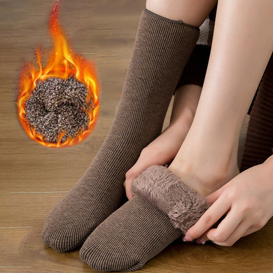 Plus Size einfarbige Fleece-Socken (6 Paar) - image 0