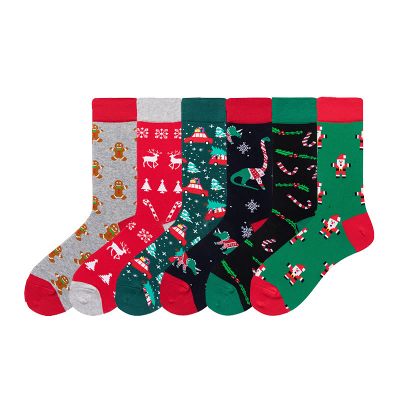 Weihnachtliche, dehnbare Socken mit Motiv (6 Paar) - Mehrfarbig - EU41-46 (US7,5-12) - image 0