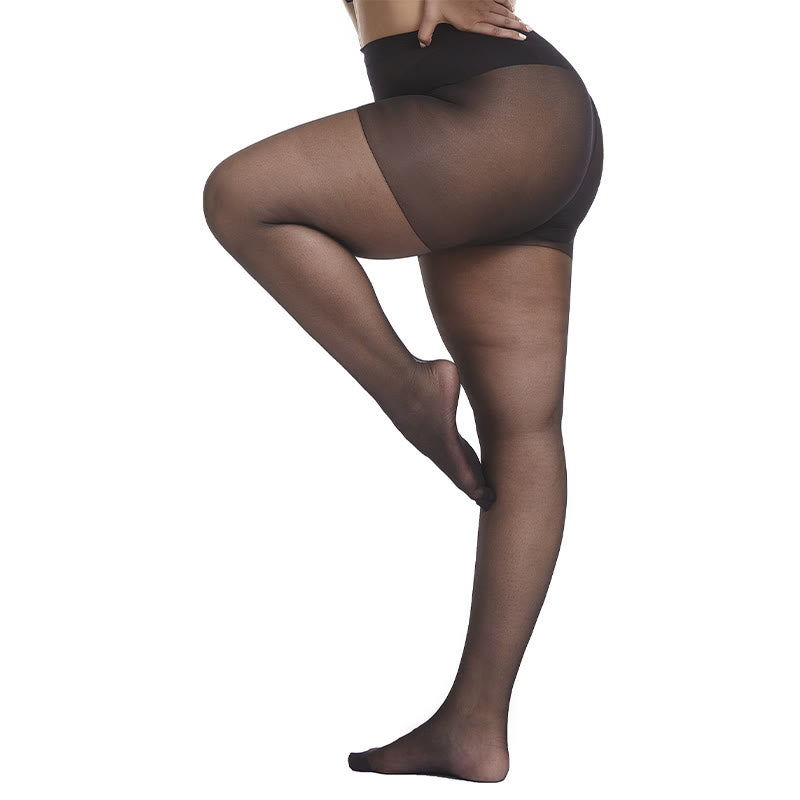 Transparente Strumpfhosen mit hoher Taille in Übergröße (3 Paar) - image 2