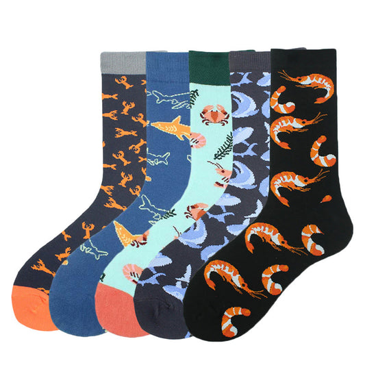 Crew-Socken mit Unterwasserhai-Motiv in Übergröße (5 Paar) - image 1